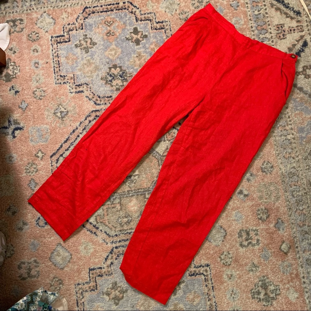 Urban Outfitters Urban Renewal Red Linen Pant